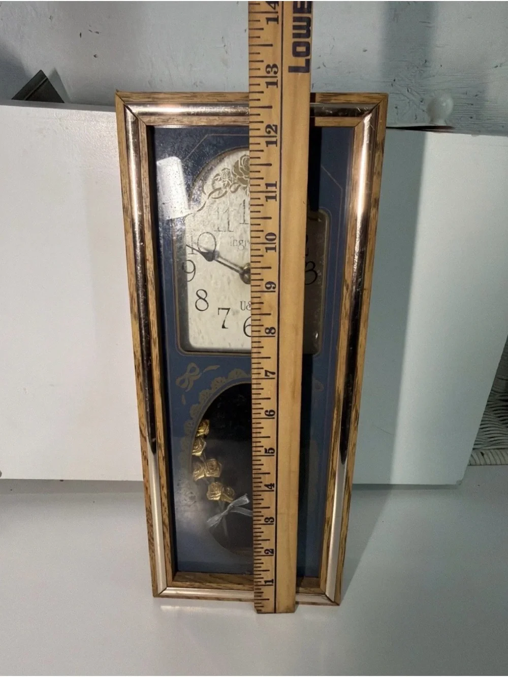 Gold and Blue Pendulum Wall Clock